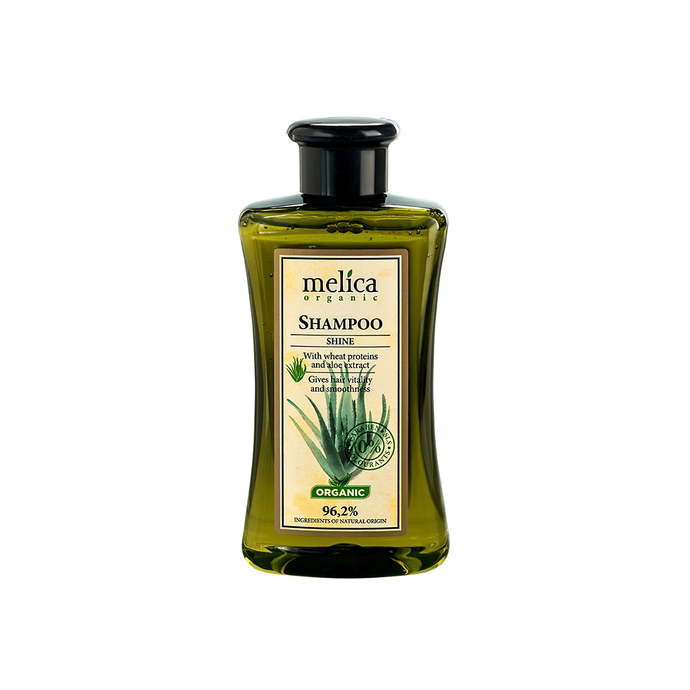 Шампунь Melica Organic "Здоровий блиск" з протеїнами пшениці та екстрактом алое