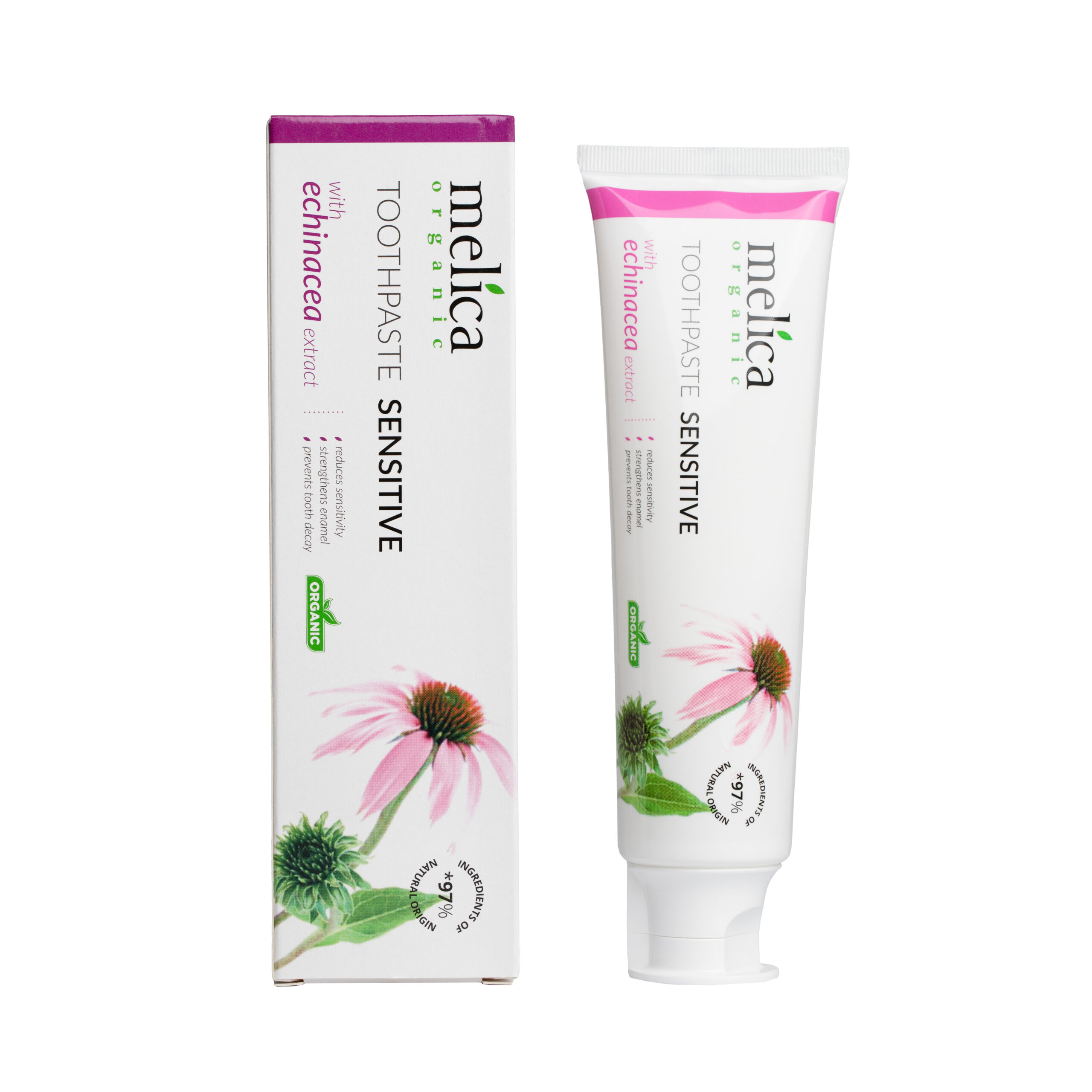 Зубна паста Melica Organic для чутливих зубів з екстрактом ехінацеї