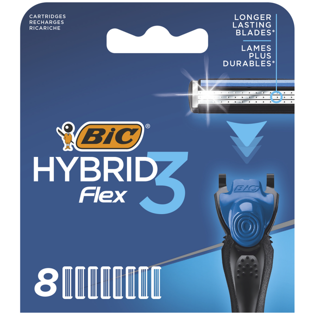 Змінні картриджі BIC Flex 3 Hybrid для гоління, 8 шт.