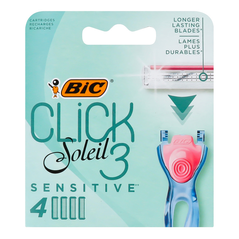 Змінні картриджі для гоління (леза) жіночі BIC Miss Soleil Click Sensitive, 4 шт
