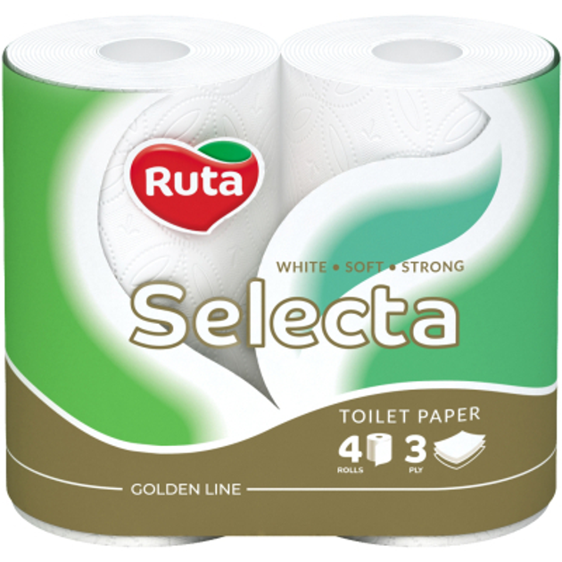 Папір туалетний тришаровий Ruta Selecta 4 рулони