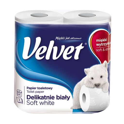 Туалетний папір Velvet Делікатний Білий, 4 рулони