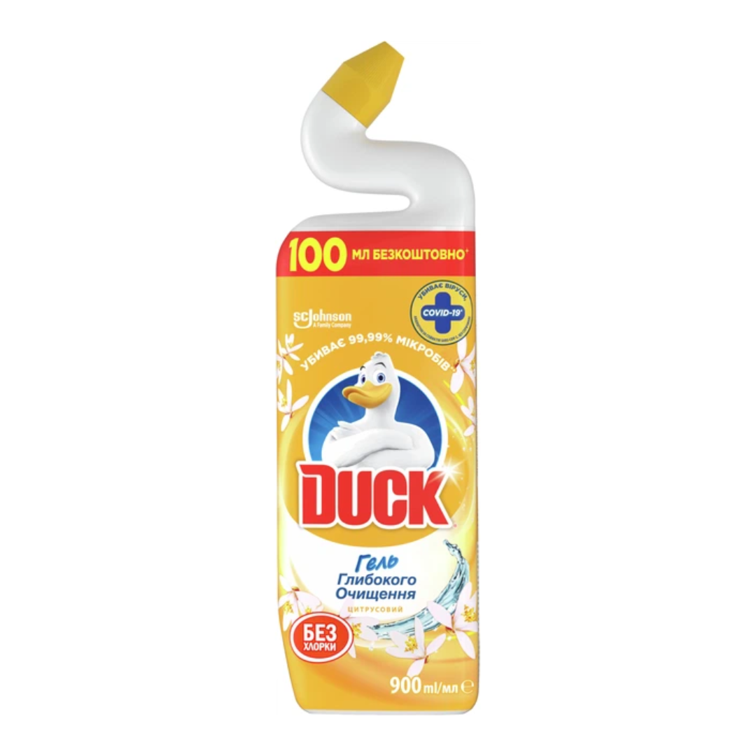 Засіб для чищення унітаза DUCK «Гігієна та Білизна» Цитрус, 0,9 л