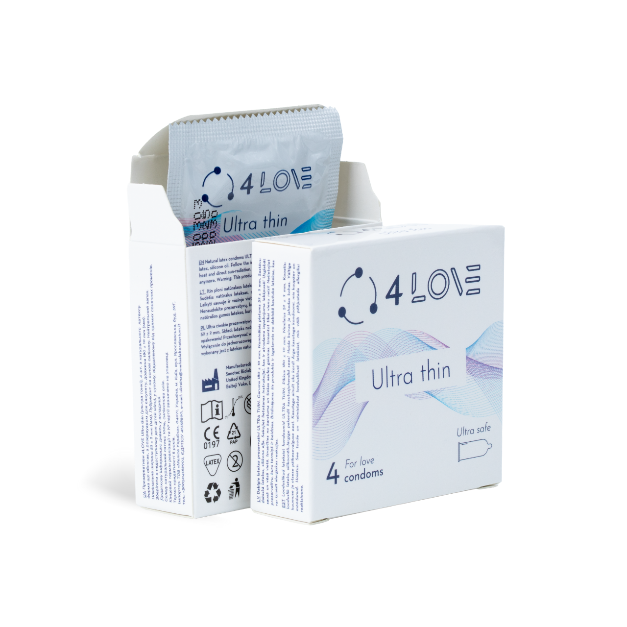 Презервативи 4LOVE Ultra Thin, 4 шт. в пачці - Зображення 3