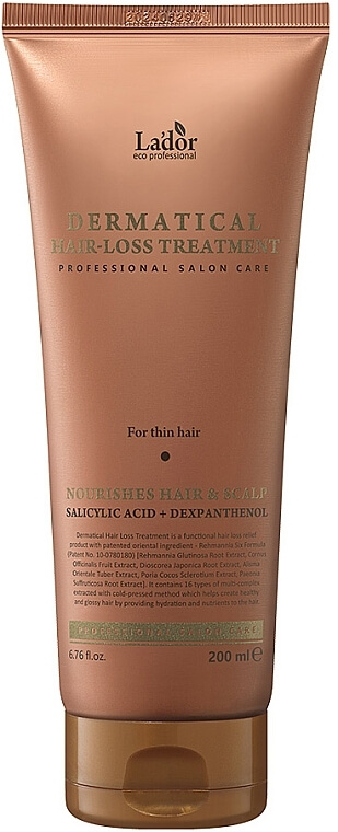 Зміцнювальна маска проти випадіння для тонкого волосся Lador Dermatical Hair-Loss Treatment For Thin Hair